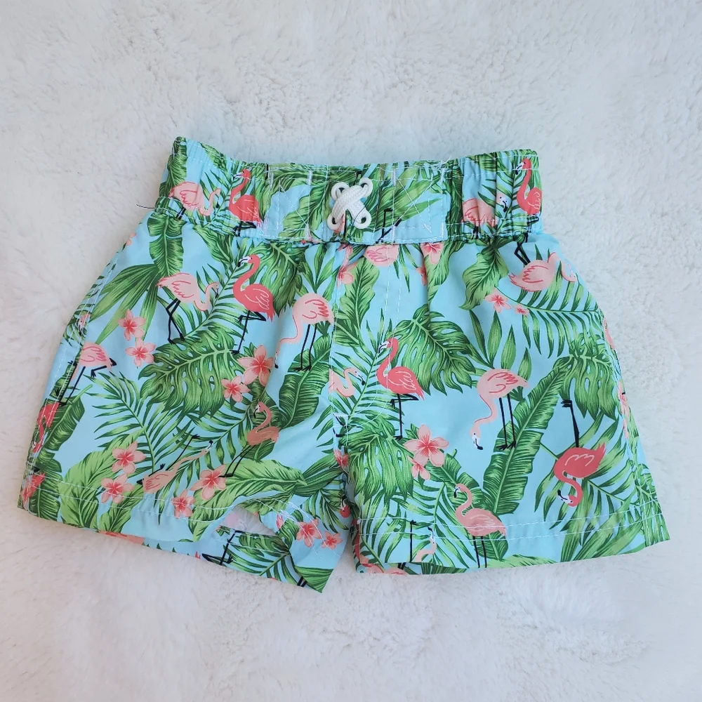 Tropical Flamingo Swim Shorts Size 12m